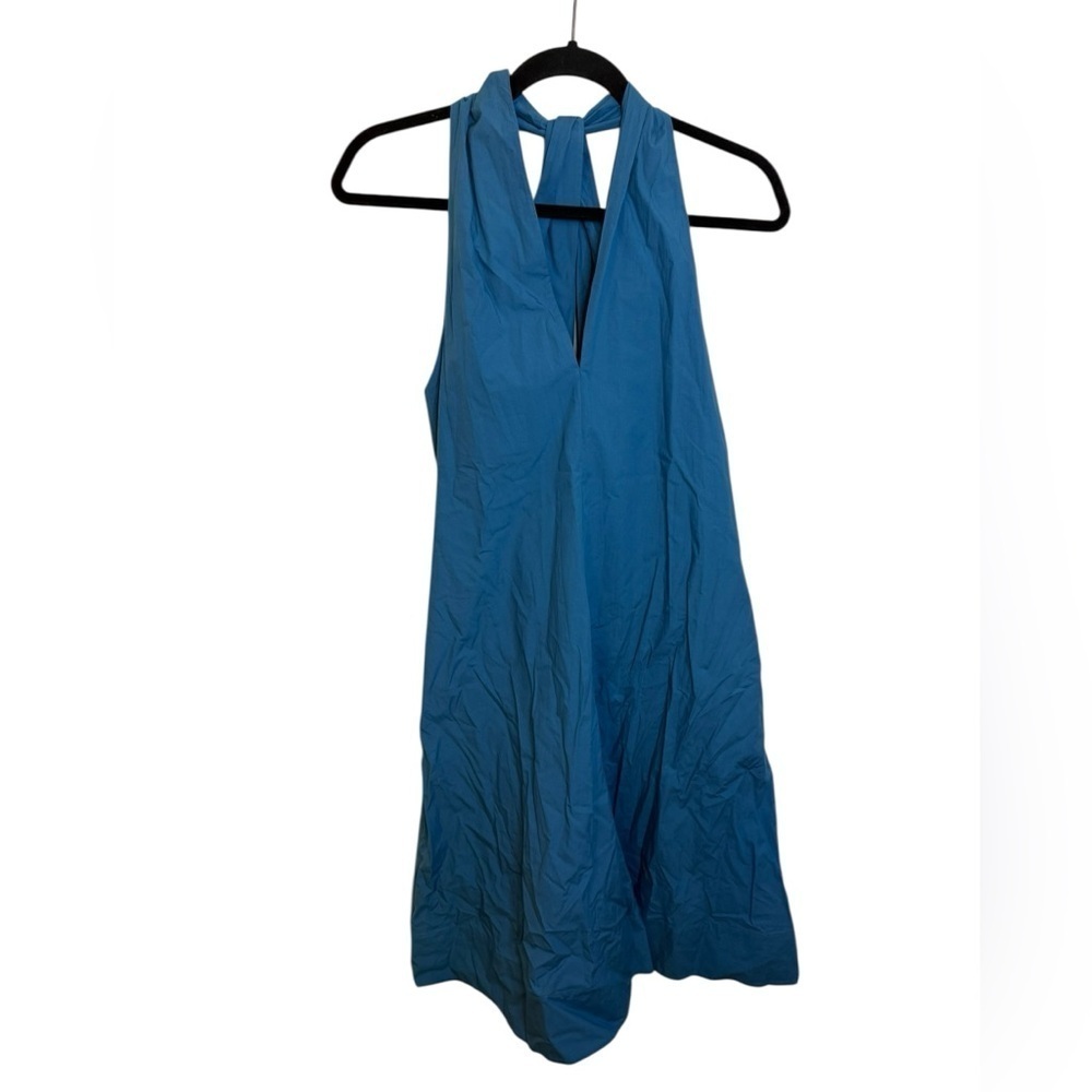 Arket Teal Blue Halter Trapeze Dress